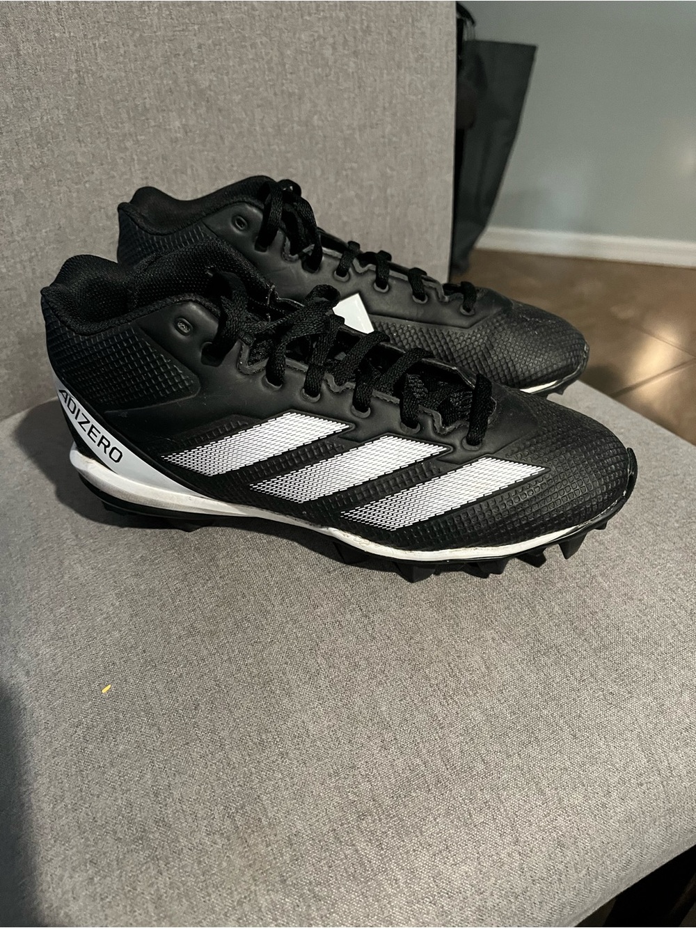 adidas Black & White Adizero Athletic Cleats
